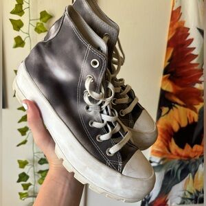 Lugged Platform Converse | black & white tie dye